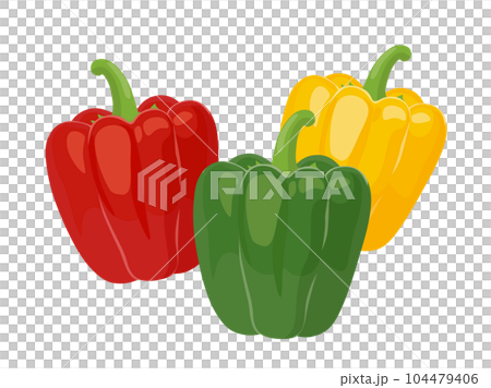 紅黃綠辣椒一點點素材 104479406