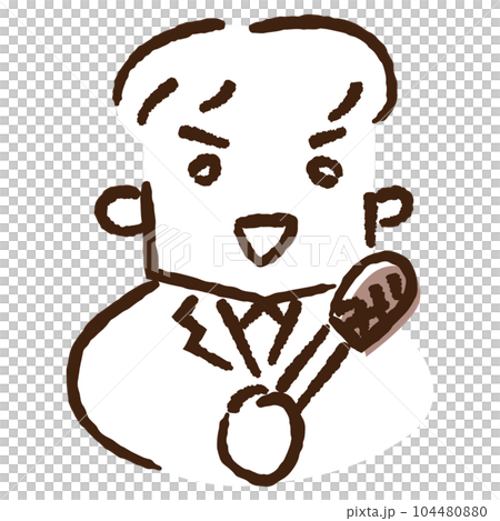Illustration of a reporter giving an interview Illustration of a reporter giving an interview 104480880