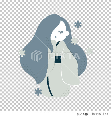 ゆきおんな　ゆるかわいいイラスト素材 104481133