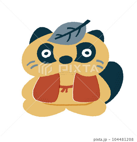 まめだぬき ゆるかわいいイラスト素材 まめだぬき ゆるかわいいイラスト素材 104481208