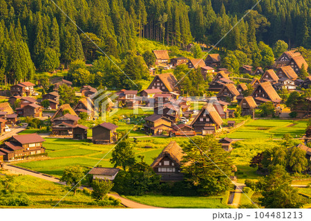 夏の白川郷（夕景） 104481213