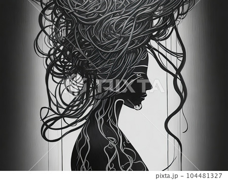illustration of mental illness  104481327