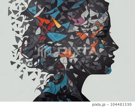 illustration of mental illness  104481330