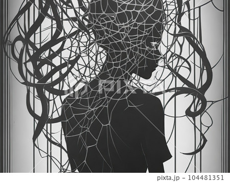 illustration of mental illness  104481351