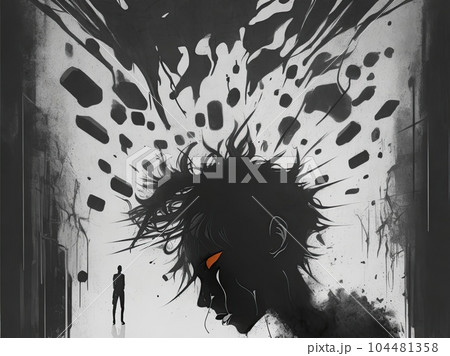 illustration of mental illness  104481358