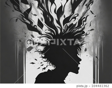 illustration of mental illness  104481362