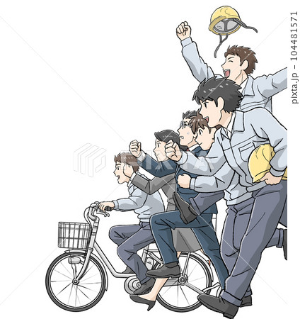 並んで元気よく走る男女の社員・スタッフチーム 並んで元気よく走る男女の社員・スタッフチーム 104481571