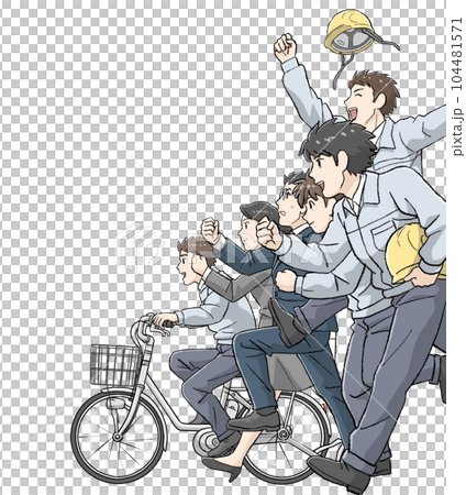 並んで元気よく走る男女の社員・スタッフチーム 並んで元気よく走る男女の社員・スタッフチーム 104481571