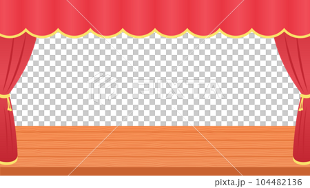 帶有想像舞台幕布的紅色幕布的插圖素材 104482136