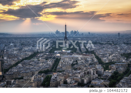 Paris City Panoramic View with Eiffel Tower 104482172