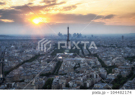 Paris City Panoramic View with Eiffel Tower 104482174