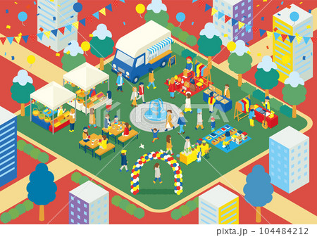 フリーマーケット 冬 クリスマス アイソメトリック A3ヨコ フリーマーケット 冬 クリスマス アイソメトリック A3ヨコ 104484212