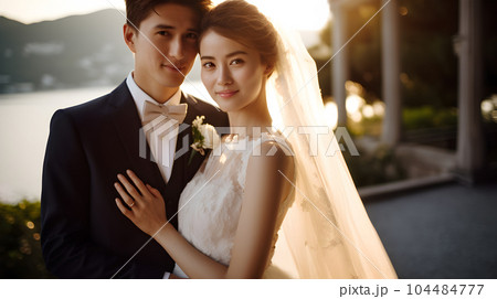 結婚したカップル【AI生成画像】 104484777