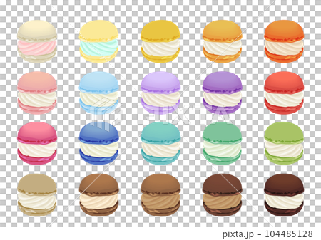 可愛多彩馬卡龍插畫素材 可愛多彩馬卡龍插畫素材 104485128