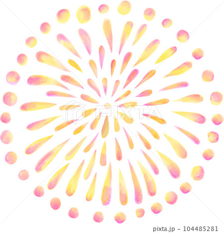 花火_黄色ピンク 104485281