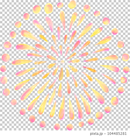 花火_黄色ピンク 104485281