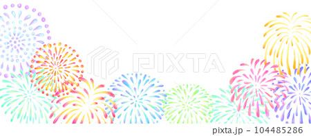 花火の背景_横長_下_背景透過 104485286