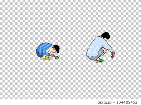 挖蛤尋找貝類的人們 挖蛤尋找貝類的人們 104485452