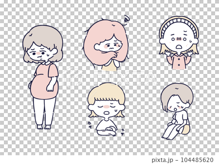 Worried woman set Worried woman set 104485620