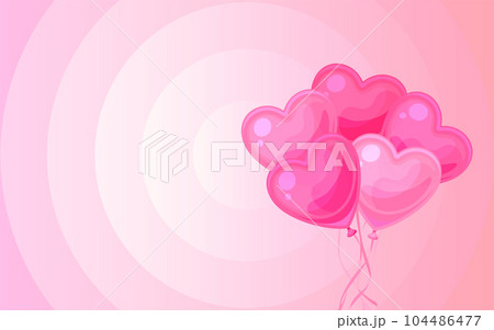 Holiday background balloon bunch template pink flat. Celebration romantic heart ballon flyer gift banner gender party sweetheart cute cartoon love web poster brochure grand opening birthday festive 104486477