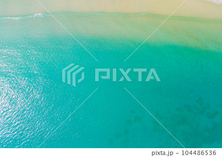 Aerial view sea beach turquoise water nature landscape 104486536