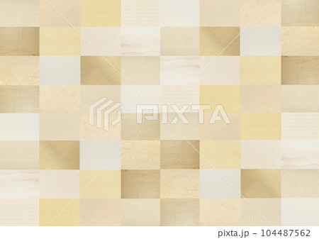 伝統の和紙 お洒落なパッチワーク風のテクスチャ素材 伝統の和紙 お洒落なパッチワーク風のテクスチャ素材 104487562