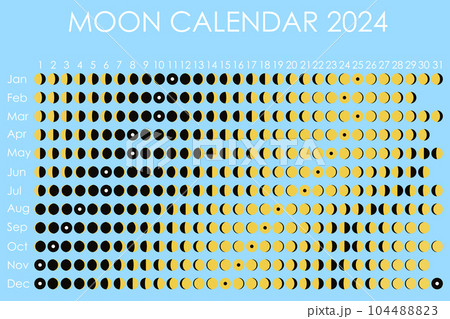 2024 Moon calendar. Astrological calendar design. planner. Place for stickers. Month cycle planner mockup 104488823
