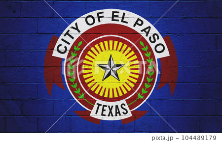 Flag of the city of El Paso painted on a wall Flag of the city of El Paso painted on a wall 104489179