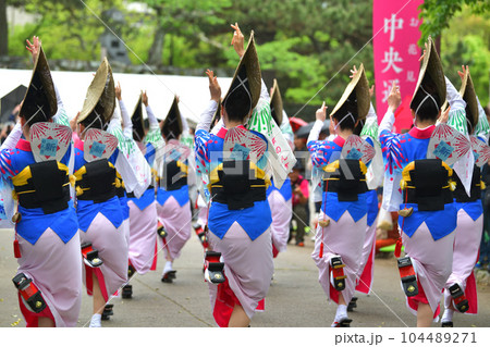 阿波踊り　春の祭典「徳島城　阿波踊り」　有名連の女踊り 104489271
