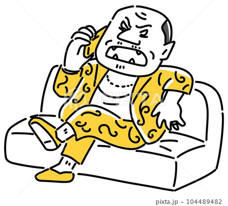 スマホで怒る裏社会の男 104489482