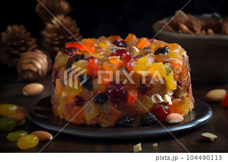 Traditional Portuguese Chrismas Cake Bolo Rei Stock Photo