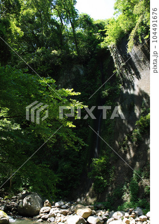 大分県の景勝地「由布川峡谷」　初夏の景観 104491676