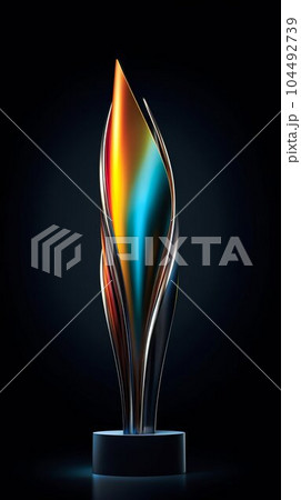 Colorful Trophy Award on a Black Background. Generative ai Colorful Trophy Award on a Black Background. Generative ai 104492739