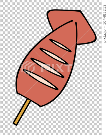 いか焼き串のイラスト素材 いか焼き串のイラスト素材 104493215