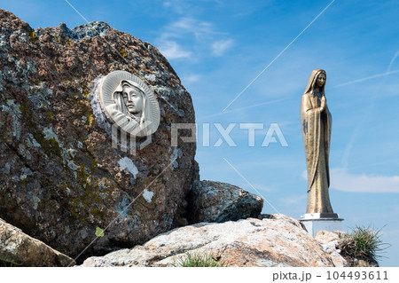 Statue of the Virgin Mary on Mount Reixa 104493611