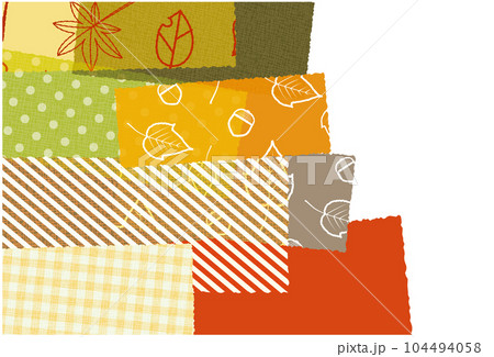 秋の紅葉 パターン柄のコラージュ風背景素材 104494058