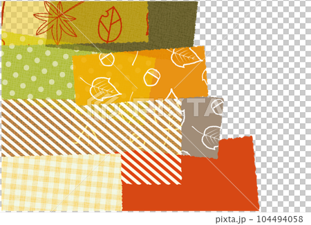 秋の紅葉 パターン柄のコラージュ風背景素材 104494058
