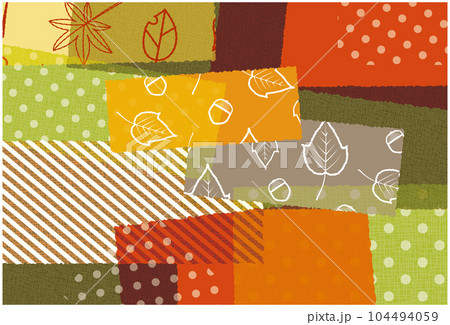 秋の紅葉 パターン柄のコラージュ風背景素材 104494059