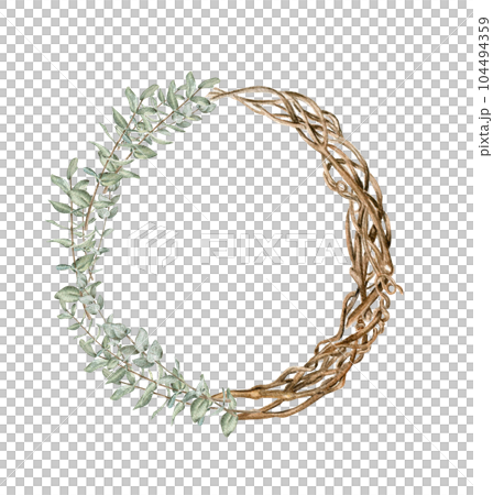 Winter wreath with dry branches, Holly and Red Berries. Watercolor hand drawn illustration for invitations, greeting cards, prints, packaging and more. Merry christmas and happy new year. Winter wreath with dry branches, Holly and Red Berries. Watercolor hand drawn illustration for invitations, greeting cards, prints, packaging and more. Merry christmas and happy new year. 104494359