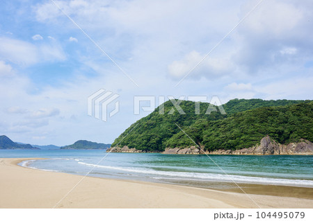 石波海岸（日本の渚百選）と幸島（文化を持つサルの生息する無人島） 104495079