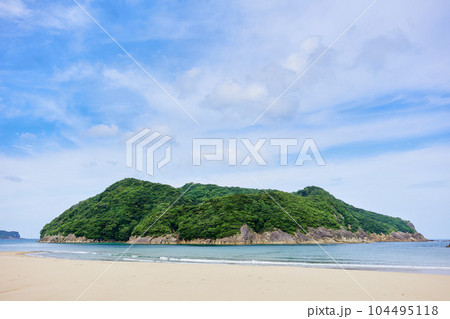 石波海岸（日本の渚百選）と幸島（文化を持つサルの生息する無人島） 104495118