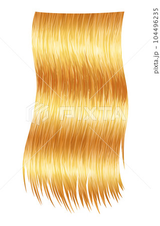 Shiny blond woman hair. Haircut, hair care and beauty salon, realistic locks of long straight blonde. Beautiful healthy female hair with shining surface Shiny blond woman hair. Haircut, hair care and beauty salon, realistic locks of long straight blonde. Beautiful healthy female hair with shining surface 104496235