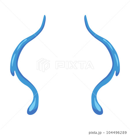 Cartoon tear drops icon. Sorrow cry streams, tear blob. Crying fluid, falling blue water drops. Isolated vector for sorrowful character weeping expression. Wet grief droplets Cartoon tear drops icon. Sorrow cry streams, tear blob. Crying fluid, falling blue water drops. Isolated vector for sorrowful character weeping expression. Wet grief droplets 104496289