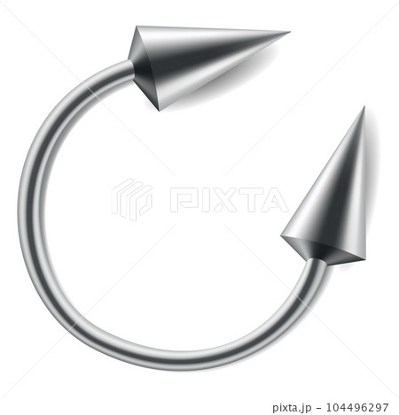 Piercing jewelery icon. Body metallic accessories. Beauty decoration, earring. Modern shape design. Vector illustration on white background 104496297