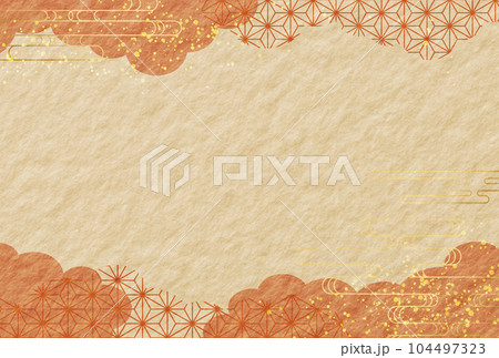 秋 和柄 金・高級感・雲 和紙 背景 敬老の日 お歳暮 秋 和柄 金・高級感・雲 和紙 背景 敬老の日 お歳暮 104497323