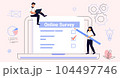 Survey form vector illustration Online exam Questionnaire form Online education Internet quiz Feedback customers or opinion form User experiences concept To do list paper note Yes No 104497746