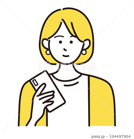 スマートフォンを持つ女性 104497904