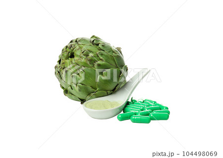 PNG, Artichoke for health and treatment, isolated on white background 104498069