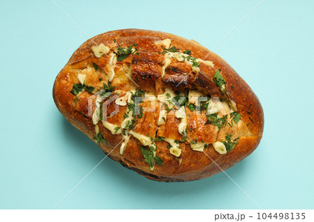 Tasty bakery product - garlic bread, homemade bread 104498135