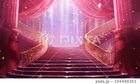 アニメの背景素材-城の大階段 104498361